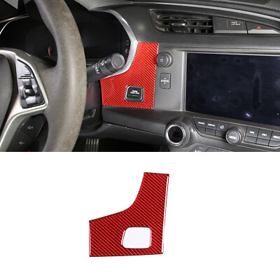 #ad Red Fiber Ignition Start Switch Panel Sticker Fit For Corvette C7 2014 2019 US $11.99