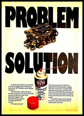 #ad #ad 1975 STP Carburetor Spray Cleaner Vintage PRINT AD Problem Solution Cars 1970s $8.99