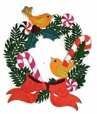 #ad Custom Festival Christmas Wreath Embroidered Iron on Sew patch 5.53quot;4.85quot; $16.89