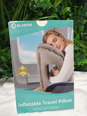 #ad Blabok Inflatable Travel Pillow for Airplane Office Napping Navy Blue New $17.05