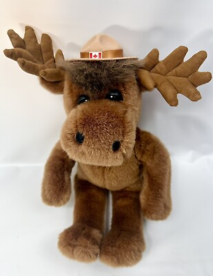 #ad Stuffed Animal House Moose Plush Stuffed Animal With Canadian Mountie Hat $10.00