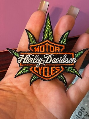 #ad Harley Davidson iron on patch 420 Stoner Patch $5.99