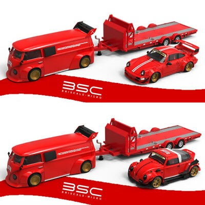 #ad BSC 1:64 T1 VAN Trailer RWB964 Sup Red Diecast Model Car $21.88