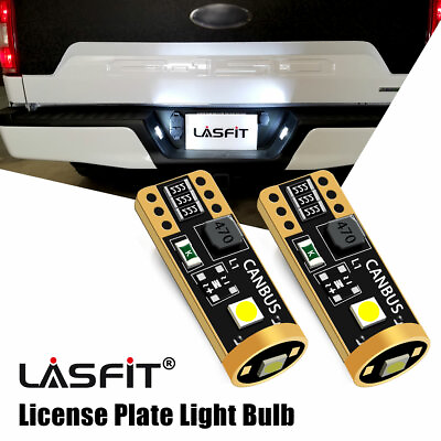 #ad Lasfit T10 Cool White CANBUS LED License Plate Lights Bulbs 158 168 192 194 2825 $9.99
