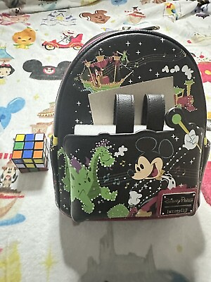 #ad DISNEY LOUNGEFLY ELECTRIC LIGHT PARADE MICKEY BLACK BACKPACK New with Tags $99.00
