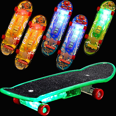 #ad 6 Pcs Light up Mini Finger Toys Set Finger Skateboards Valentine#x27;S Day LED Finge $7.99