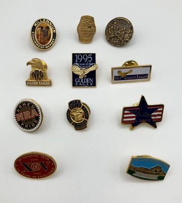 #ad #ad Lot Of 11 Vintage NRA National Rifle Association Themed Lapel Tie Pin Tack $66.00