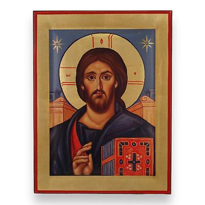#ad Christ Pantocrator Sinai Icon Premium Handmade Greek Orthodox Byzantine Icon $144.99