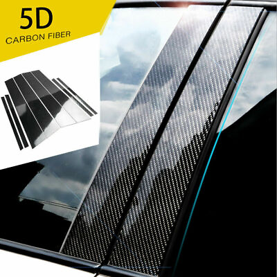 #ad Carbon Fiber Pillar Posts for 2005 12 BMW 3 Series E90 6pc Door Trim Decal Cover $12.49
