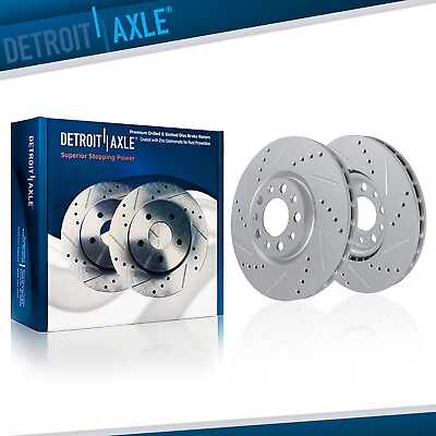 #ad Front Drilled and Slotted Disc Brake Rotors for Compass 200 Dart Renegade 500X $77.40