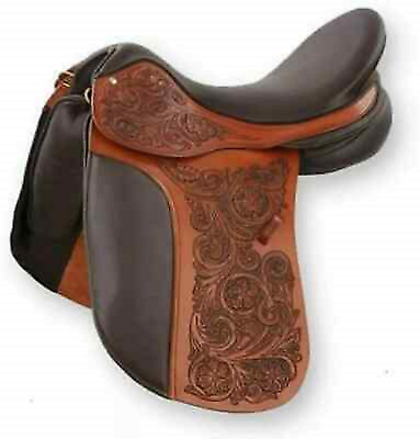#ad Australian Horse Leather Saddle Embossed Flap with horn 10quot; To 18quot; $540.99