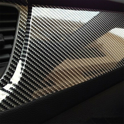 Auto Accessories 7D Glossy Carbon Fiber Vinyl Film Car Interior Wrap Stickers $13.59
