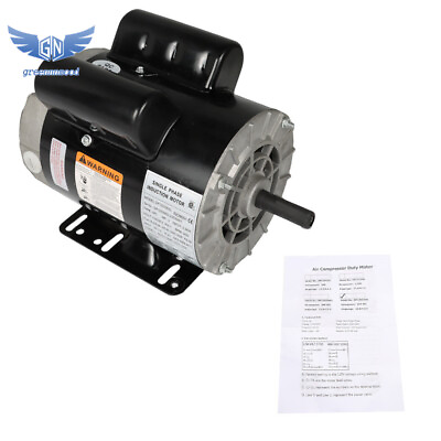 #ad Electric Motor 3HP 3450RPM Compressor Duty 56 Frame 1 Phase 115 230V 5 8quot; Shaft $124.52
