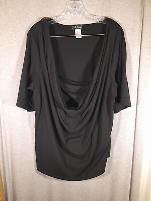 #ad French Atmosphere Top Womens Plus Size 2X Cowl Neck $10.99