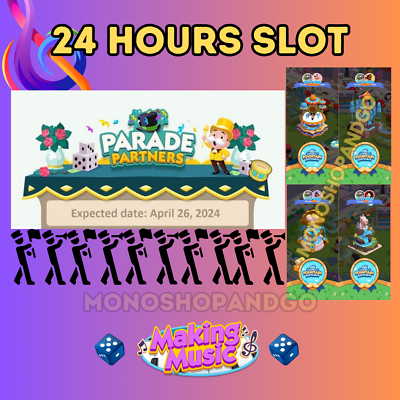 #ad Monopoly Go Parade Partners Event Full Carry 24hrs SLOT $14.99
