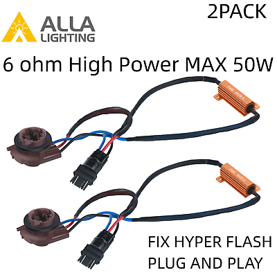#ad Alla Lighting 3157 50W Resistor for LED Turn Signal Light Blinker Hyper Flashing $19.98