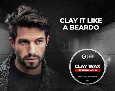#ad Beardo Hair Clay Wax Strong Hold for Men Matte Finish with Volume 75 Gram $13.06