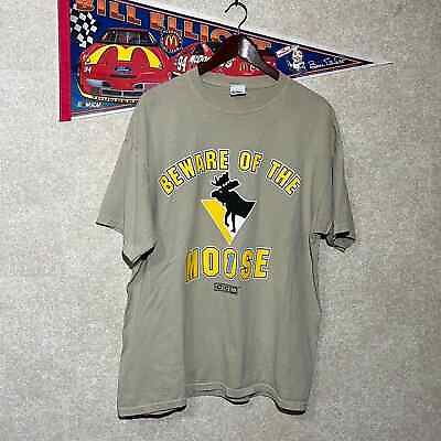 #ad Vintage 1990s Beware Of The Moose sz XL Pittsburgh Penguins Hockey NHL Shirt $20.00