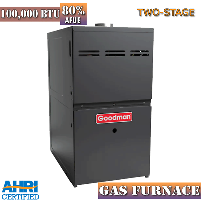 #ad 100K BTU 80% AFUE Multi Speed 2 Stage Goodman Gas Furnace Upflow Horizontal $1303.00