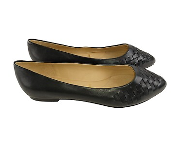 #ad Trotters Signature Women#x27;s Black Woven Basket Weave Leather Flat Shoes sz 10.5 W $39.99