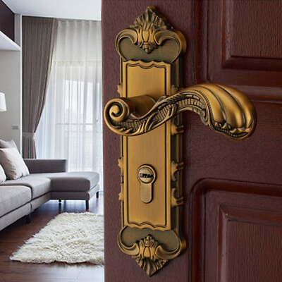 #ad Retro Antique Zinc alloy Door Lock Knob Set Lever Security Lathes Mortise Lock $32.00