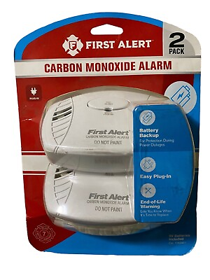 #ad First Alert Carbon Monoxide Detector Alarm .New 2 Pack $40.00