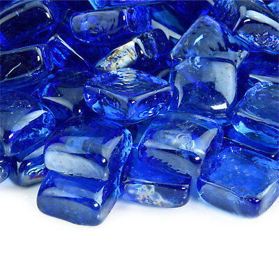 #ad Bermuda Blue Fire Glass Cubes for Indoor and Outdoor Fire Pits or Fireplaces $149.99
