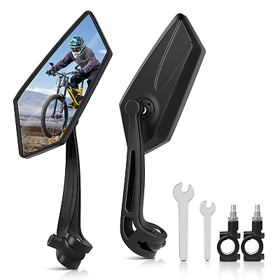 #ad 2x MTB Bike Handlebar Mirrors Cycling Bike Mirrors HD Glass For E Bike Bicycles $15.99