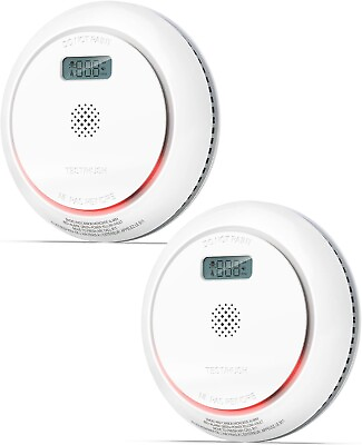 #ad SITERWELL LCD Smoke amp; Carbon Monoxide Detector Combo UL 217 amp; UL 2034 2 PACK $66.49