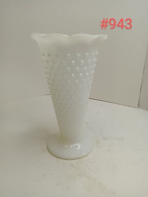 #ad Vintage White Milk Glass Hobnail Vase Perfect For a Large Bouquet $20.00