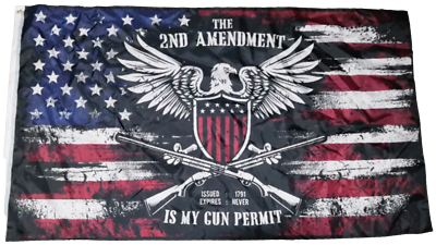 #ad #ad 3x5FT The 2nd Amendment is My Gun Permit Flag Rights NRA Rifle Patriot Decor USA $8.88