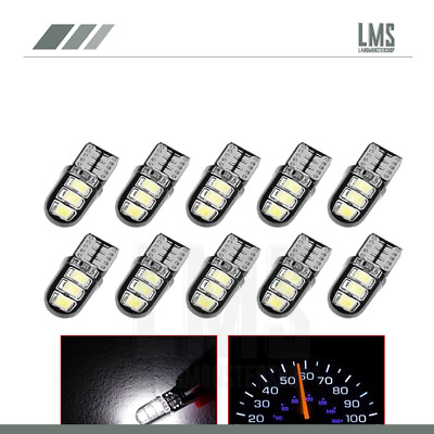 #ad 10x White T10 Error Free 194 168 2835SMD LED Car Dashboard Dash Panel Light Bulb $8.72