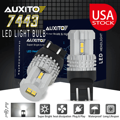 #ad 2x White 7443 7440 3020 12SMD LED Tail Brake Backup Reverse Light Bulbs 7444 T20 $12.99