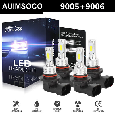 #ad 90059006 Combo LED Headlight Bulb for Chevy Silverado1500 2500HD 2001 2006 4x $25.99