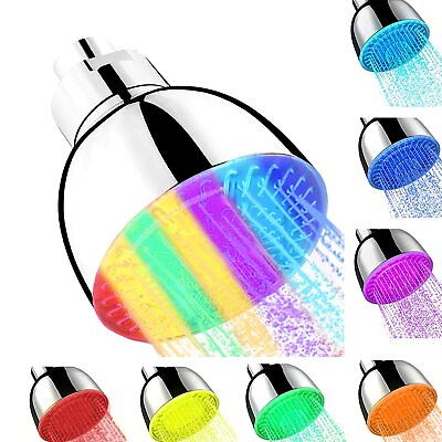 #ad LED Shower Head 7 Color Lights Automatically Change Fixed Shower Head for Ba... $19.68
