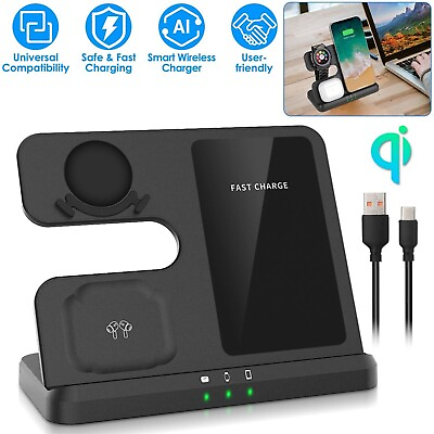 #ad 3 in 1 Universal Fast Wireless Phone Charger Samsung amp; Apple Compatible $19.99