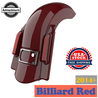 #ad Billiard Red No Cutout Dominator Extended Stretched Rear Fender Fits 14 Harley $949.00