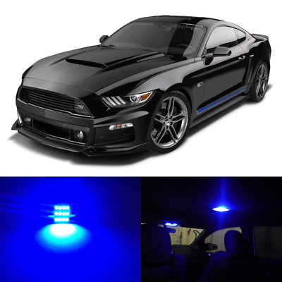 #ad 8 x Blue LED Interior Lights Package for 2015 2016 2017 2018 2019 Ford Mustang $15.98