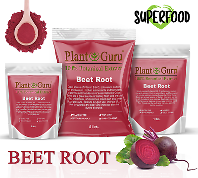 #ad Red Beet Root Powder Beta Vulgaris Non GMO Nitric Oxide Extract Super Food Juice $6.50