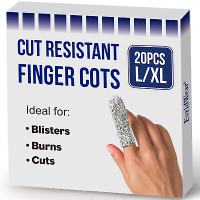 #ad EvridWear Anti cut Finger Cots HPPE Cut Resistant Protection 20PCS Pack Value Pk $45.99