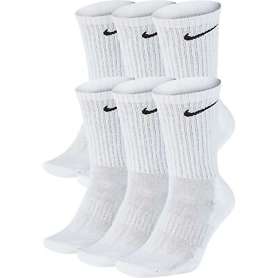 #ad Nike Women Everyday Plus Small Crew Socks 6 Pair White NEW Women#x27;s Size 4 6 $22.99