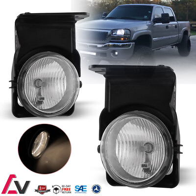 #ad Fog Lights for 2005 06 GMC Sierra 1500 2500 2007 Classic Bumper Front Pair Lamps $36.99