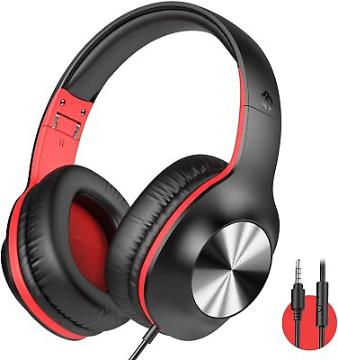 #ad iClever HS18 Over Ear Headphones with Microphone Foldable Lightweight Stereo $11.59