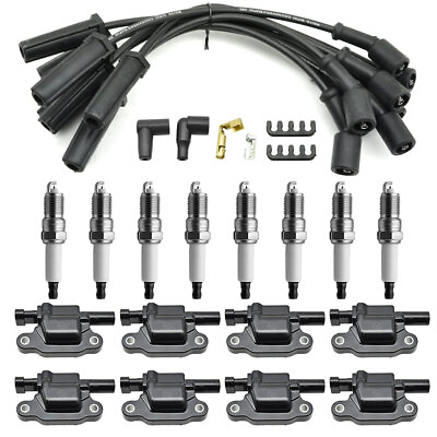 #ad 8 pack UF413 Ignition Coils 41 962 Spark Plugs Spark Plug Wires For Chevy $125.52