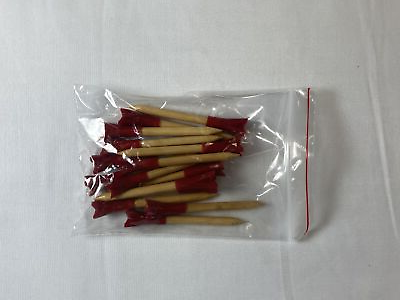 #ad New Hurricane Golf 2 3 4quot; Natural Wood Red Golf Tees 15 Count Package $2.99