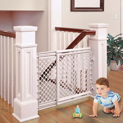 #ad 27quot; 41quot; Stairway Secure Baby Safety Gate Soft White Plastic $20.61