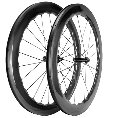 #ad 700C 6560 65mm Carbon Wheels 25mm U Shape Clincher Rim Brake Carbon Wheelset UD $403.75