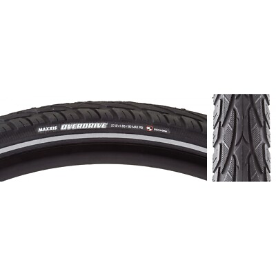 #ad Maxxis Overdrive Tire 27.5 X 1.65 Clincher Wire Black Reflective Single Silk $39.22