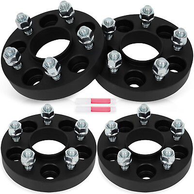 #ad 4X 1quot; 5x108 Hubcentric 12x1.5 Wheel Spacers For Ford Focus Bronco Jaguar F Type $62.88