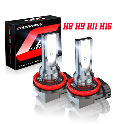 #ad CSP H11 H8 H9 LED Headlight Fog Light Bulbs Kit Super White 6500K High Low Beam $11.69